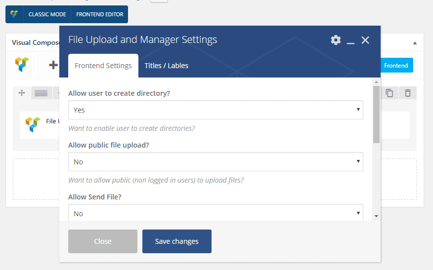 WordPress File Manager Plugin with VC Addon