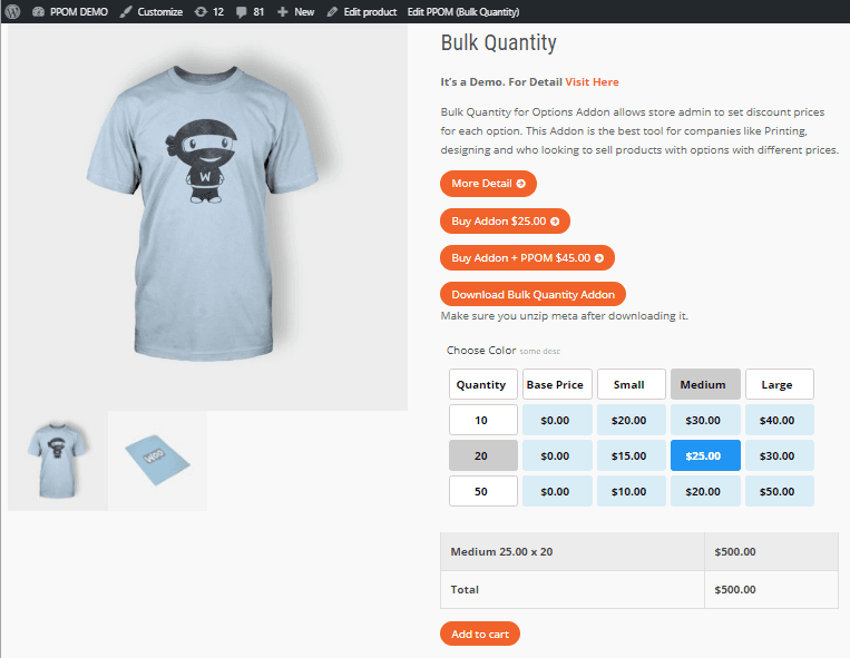 Controlling Bulk Prices with WooCommerce Bulk Quantity PPOM Add-on