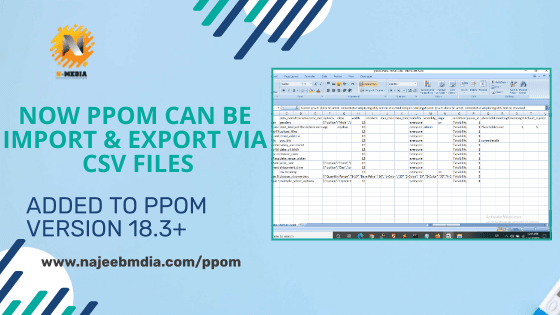 PPOM: Import Export via CSV Now Added
